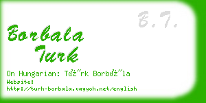 borbala turk business card